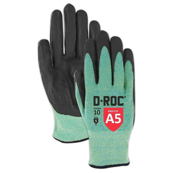 Magid DROC GPD844 UltraLightweight MicroFoam Nitrile Palm Coated Work GlovesCut Level A5 GPD844-8
